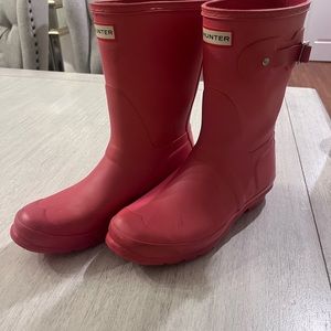 Women's Pink Short Hunter Boots